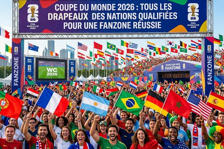 Les drapeaux des nations qualifiées à la Coupe du Monde de football 2026