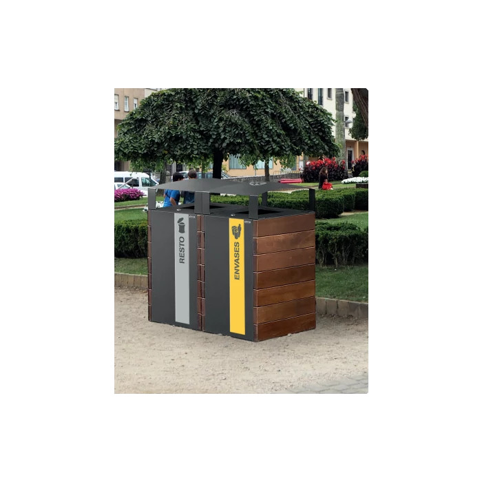corbeille exterieure pour gestion des dechets