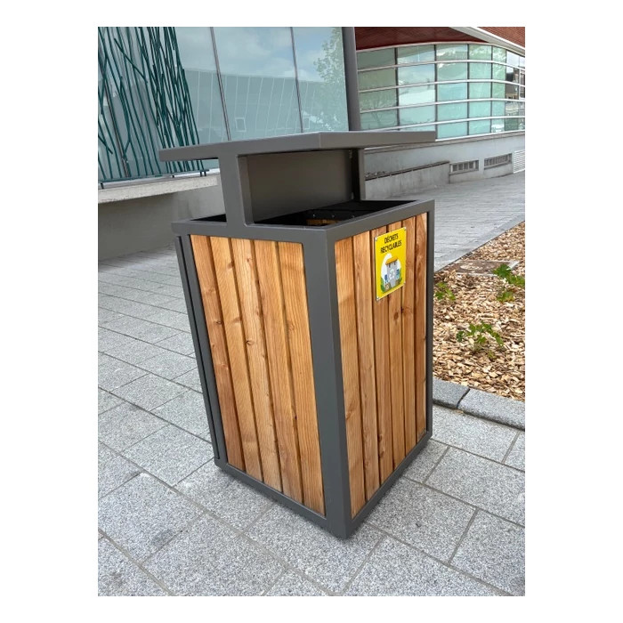Poubelle corbeille d'exterieur pour tri des déchets