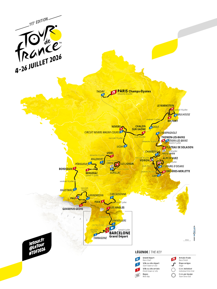 Le parcours du Tour de France 2026