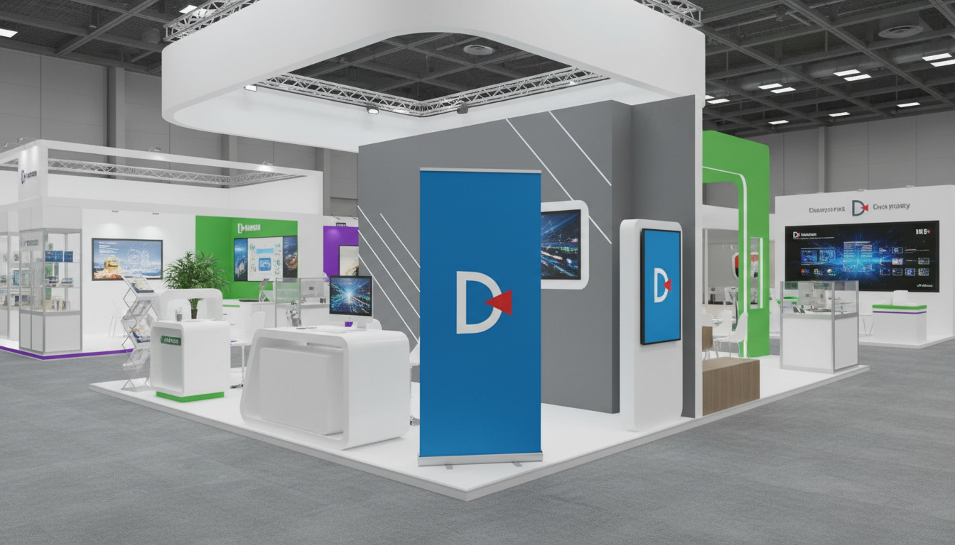 Un stand de salon professionnel avec cohérence visuelle