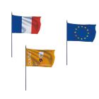 Offre 3 drapeaux sur hampe