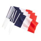 Lot de 10 drapeaux Français de supporter en tissu