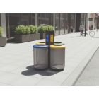 Ilot de poubelles de tri selectif