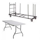 Lot 20 tables Duralight Essentiel 183 cm + chariot