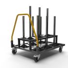Chariot plateforme pour poteaux de guidage