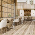 Paroi de séparation vitrée pour restaurant