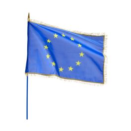Drapeau Europe sur hampe avec franges dorées