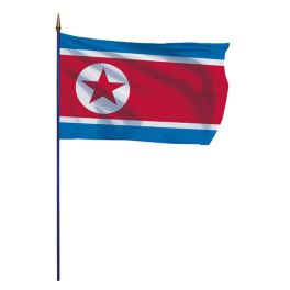 Drapeau Corée du Nord sur hampe