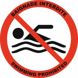 Panneau baignade interdite