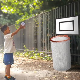 Poubelle extérieure basketball 70L 
