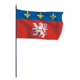 Drapeau province du Lyonnais sur hampe