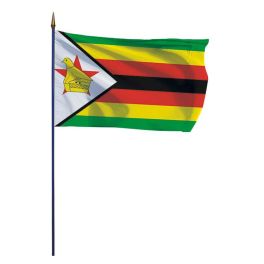 Drapeau Zimbabwe sur hampe
