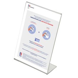 Chevalet porte affiche Plexiglass pass sanitaire