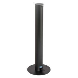 Borne distributeur de gel à pédale noire zoom bec
