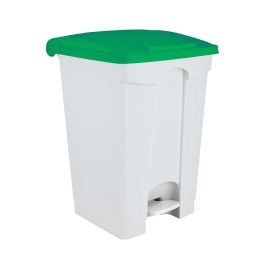 Conteneur à pédale avec couvercle coloré vert