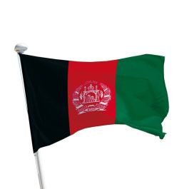 Drapeau Afghanistan Monté Sur Une Hampe En Bois