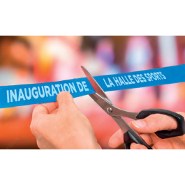 Ruban inauguration imprimé à personnaliser au logo DOUBLET
