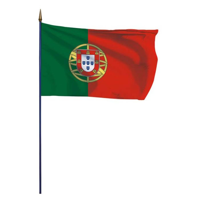 Drapeau Portugal sur Hampe à agiter - 5 tailles disponibles