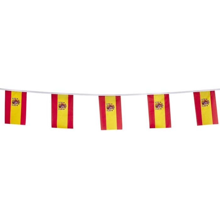 Guirlande drapeau Espagne en papier de 5 mètres de longueur