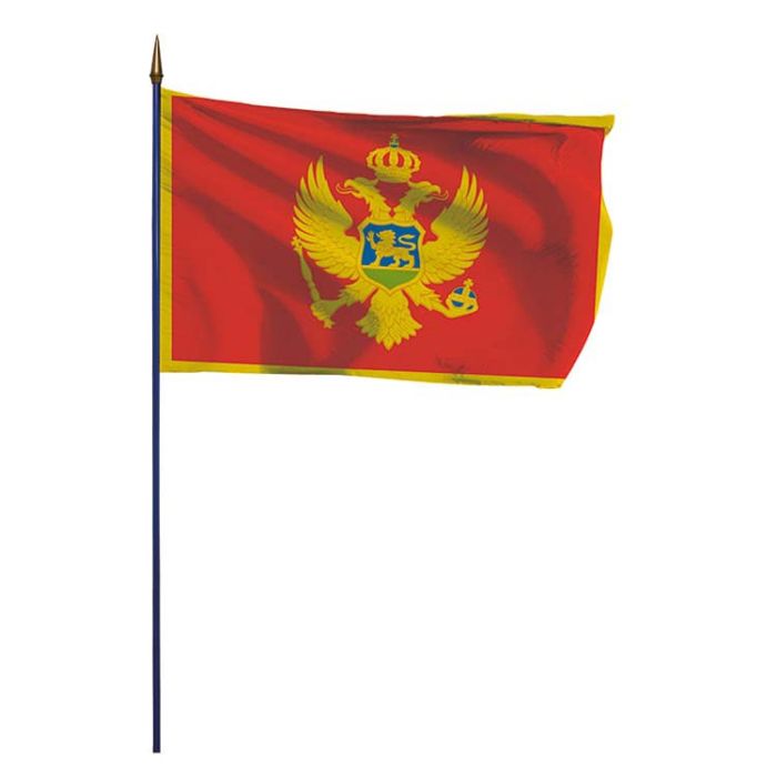 Drapeau Guinée / Guinéen monté sur hampe en bois - DOUBLET