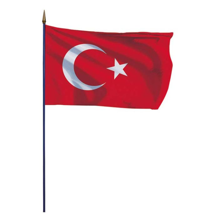 Drapeau Turquie / drapeau Turc monté sur hampe - DOUBLET