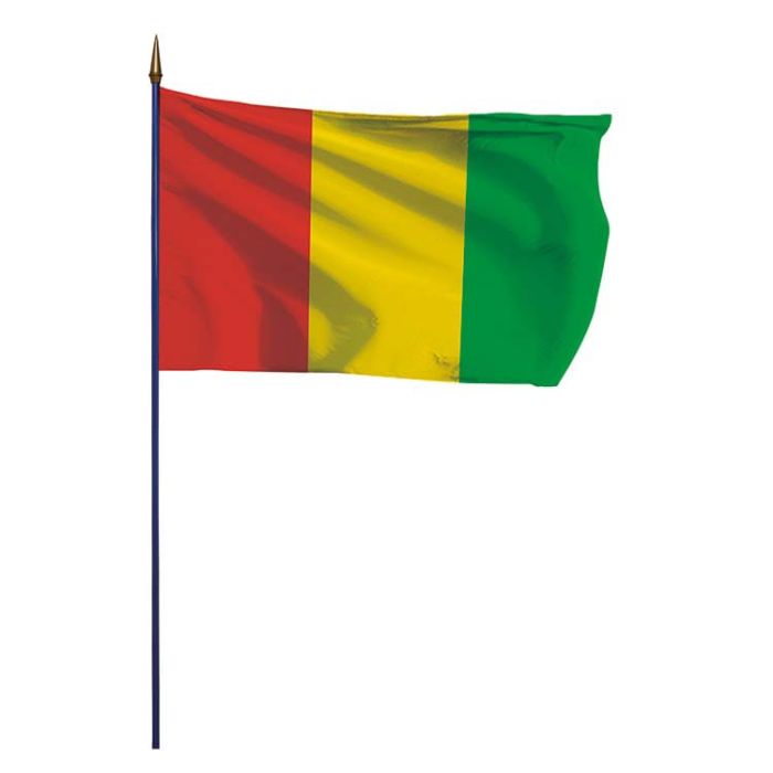 Drapeau Guinée / Guinéen monté sur hampe en bois - DOUBLET
