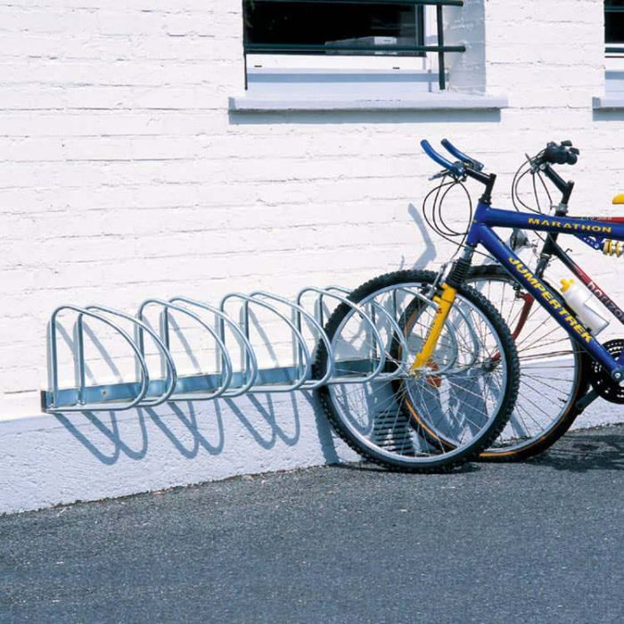 Rack à vélos, support de rangement bicyclette, râtelier vélo, Support pour  5 vélos, au sol ou mural