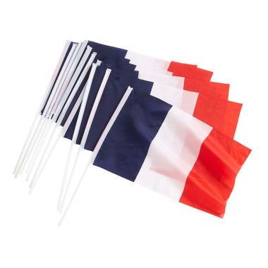 Lot de 10 drapeaux Français de supporter en tissu