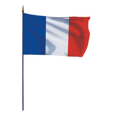 Nettoyer Le Drapeau Blanc Vierge Sur Le Mât Contre Le Ciel Bleu