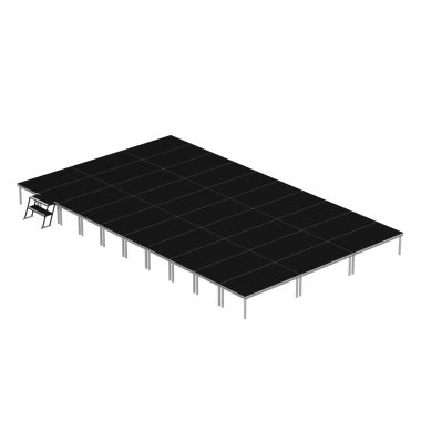 Podium Excelium 6 x 10 m complet avec escalier ajustable