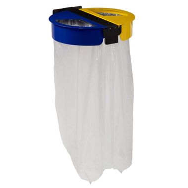Support sac-poubelle Citwin Premium mural bleu et jaune