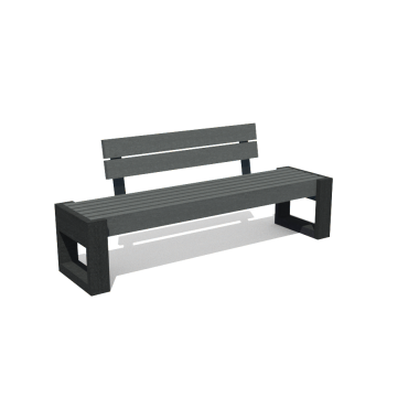Banc Urbain en plastique recyclé avec dossier