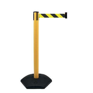 Poteau de signalisation à sangle jaune 3m