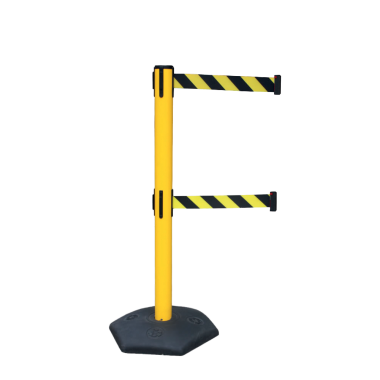 Poteau à double sangle linea exteria jaune 3.6m