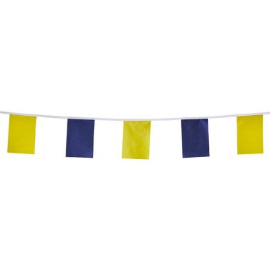 Guirlande tissu fanions bleu et jaune