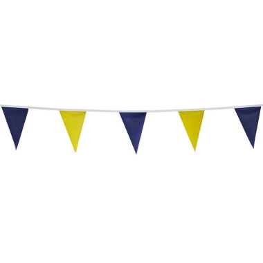 Guirlande tissu triangle bleu et jaune