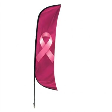 Beach flag personnalisé aux couleurs d'Octobre Rose