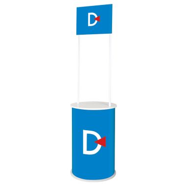 banque d'accueil cylindrique personnalisée