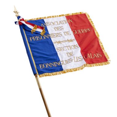 Drapeau de défilé français brodé