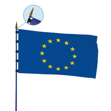 Drapeau Europe système anti-enroulement