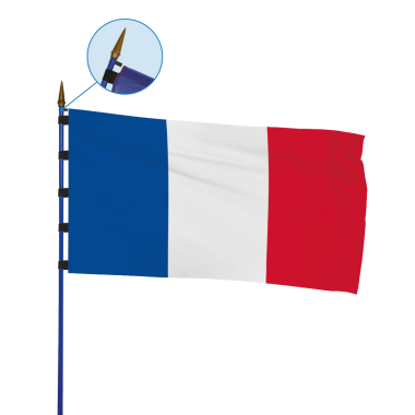 Drapeau france anti enroulement sur hampe