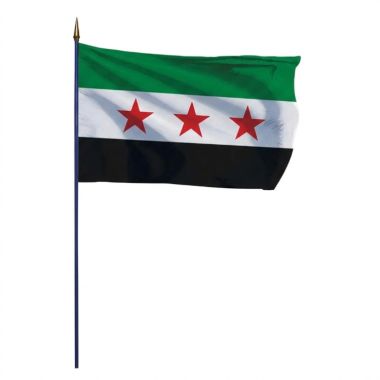 Drapeau de la Syrie sur hampe