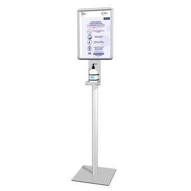 Distributeur gel hydroalcoolique porte-affiche
