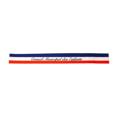 Echarpe tricolore Conseil municipal des enfants- Tissu Ottoman