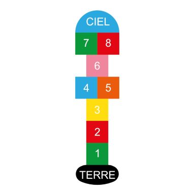 marelle colorée pour cour de récréation