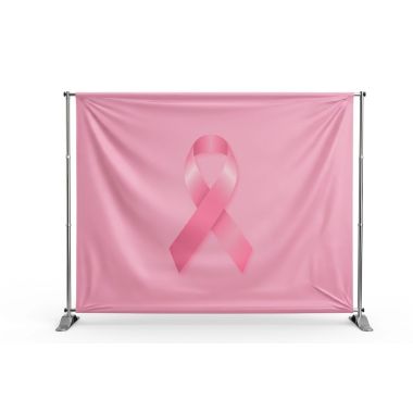 Photocall telescopique aux couleurs d'Octobre Rose