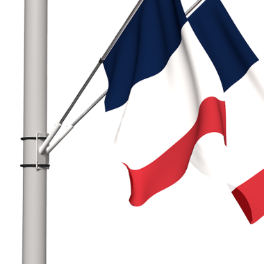 Porte drapeau sur candélabre