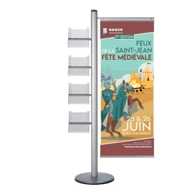 Présentoir porte brochure et kakemono