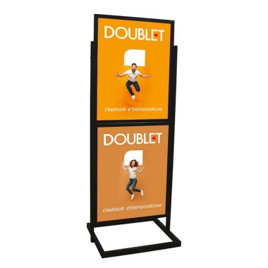 Porte affiches sur pied Allblack 2 affiches